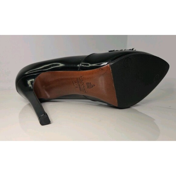 Lanvin Luxury Black Patent Leather Pump With Ribbon Details EU 37.5 NWOB - Picture 12 of 16